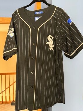 Vintage Chicago White Sox Starter Baseball Pinstripe Jersey Men's Size L MLB